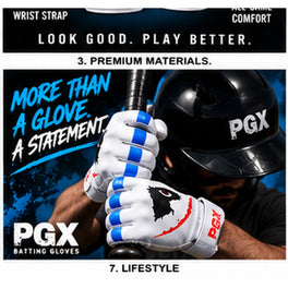 PGX Blue Smiley batting gloves lifestyle image