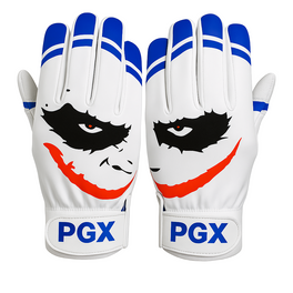PGX Cool Blue Smiley Batting Gloves front and back product view